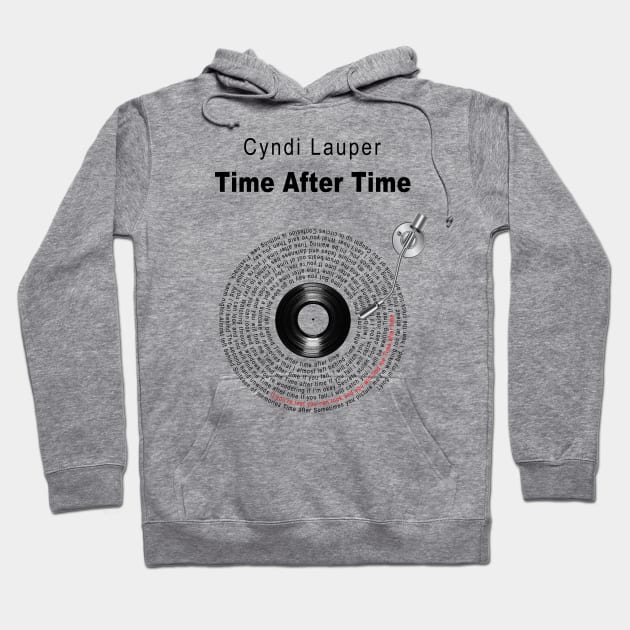 TIME AFTER TIME LYRICS ILLUSTRATIONS Hoodie by Vansa Design